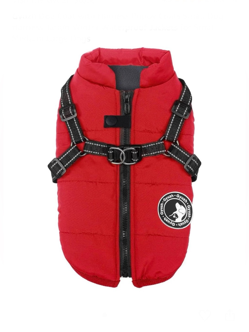 Gyuzh Dog Coat with Harness Puppy Coats Small Dog Harness Jacket Winter Waterpro
